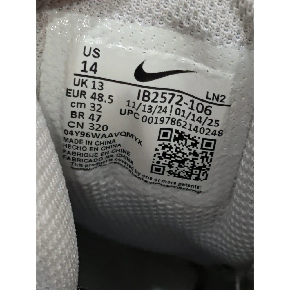 Nike Alpha Menace Men's Size 14  Strong Football Cleats White IB2572-106